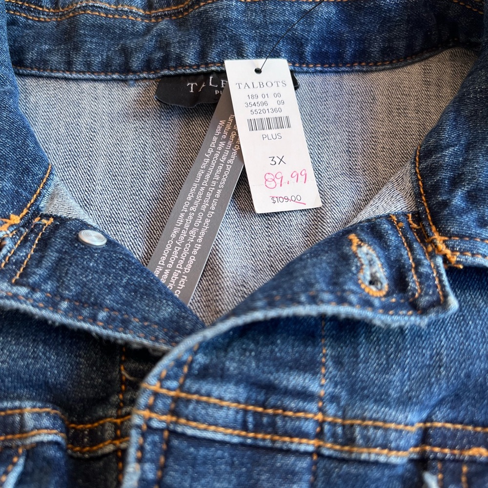 Talbots Blue Denim Jacket with Button Accents NWT - image 2